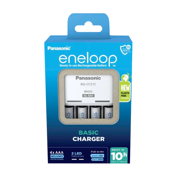 З/У для аккумуляторов Panasonic eneloop Smart-Quick Charger AA/AAA 4 слота +4AAA 800mAh (1/4)