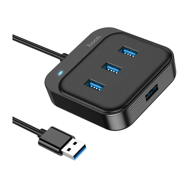 USB-Хаб HOCO HB31 4USB USB (m) USB3.0 0.2м черный (1/19/190)