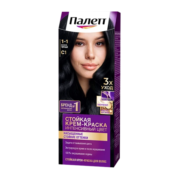 Краска для волос Schwarzkopf Palette 110мл C1 Иссиня-черный (1/10)