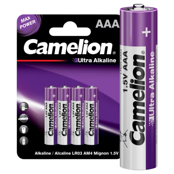 Батарейка Camelion ULTRA LR03 AAA BL4 Alkaline 1.5V (4/48/1152)