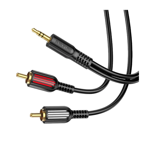 Кабель AUX Borofone BL11 Jack 3.5mm (m)-2xRCA (m) 1.5м ПВХ черный (1/63/252)