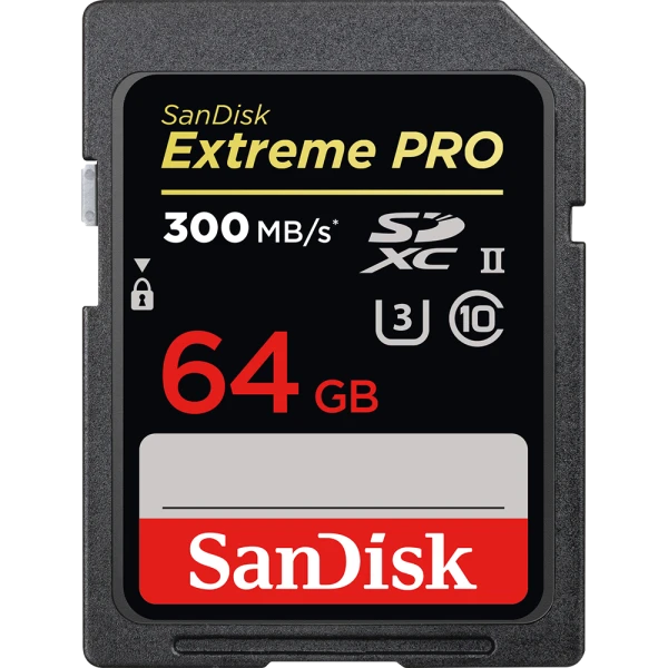 Карта памяти SD SanDisk Extreme Pro 64GB Class10 UHS-II (U3) 300 МБ/сек