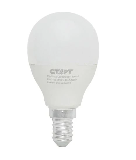 Лампа светодиодная Старт G47 E14 10W 4000К 220V шар Eco матовая (1/10/100)
