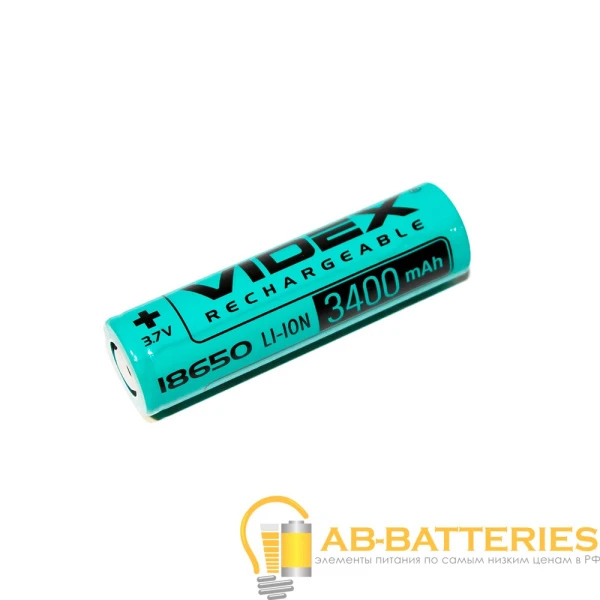 Аккумулятор Li-ion Videx 18650 BOX1 3400mAh с защитой (1/20/160)