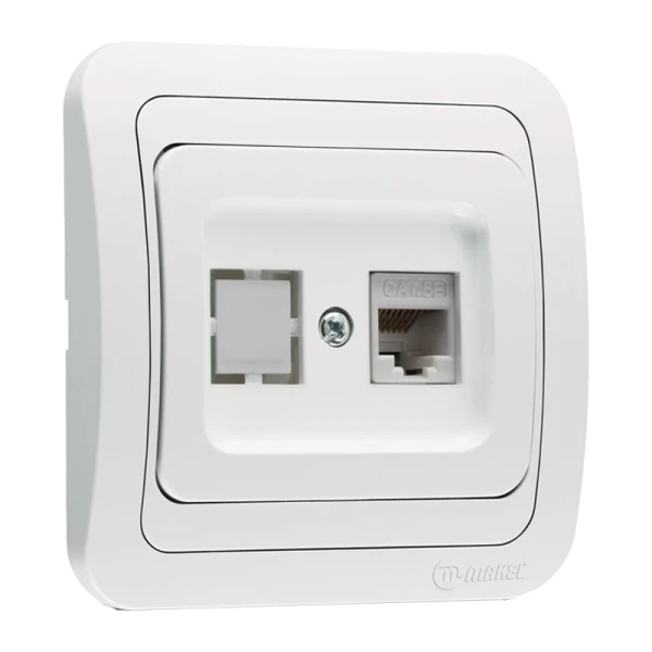 Розетка интернет Makel Mimoza 1гн. белый 12035 (1/12)