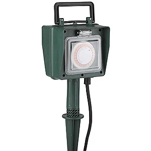 Удлинитель садовый ЭРА UT 2р.С/З 10A 10.0м IP44 с таймером зеленый (1/3)