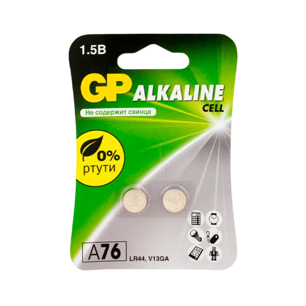 Батарейка GP G13/LR1154/LR44/357A/A76 BL2 Alkaline 1.5V (2/20/960)