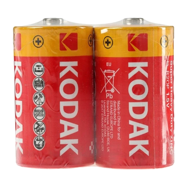Батарейка Kodak Extra R20 D Shrink 2 Heavy Duty 1.5V (2/24/144/5616)
