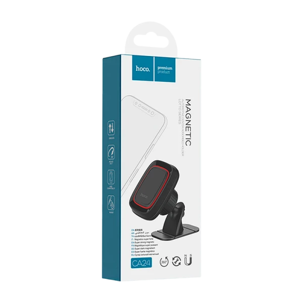 Держатель автомобильный HOCO CA24 на торпеду магнит черный (1/15/150)