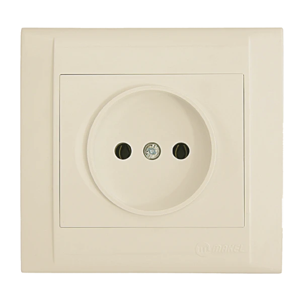 Розетка Makel Defne 1гн. 16A Б/З керамика кремовый 42010002 (1/12)