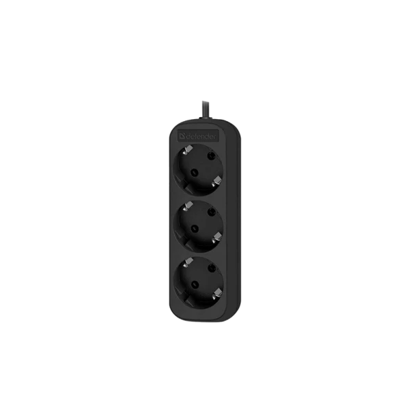 Удлинитель Defender M330 3р.С/З 10A 3.0м черный (1/30)