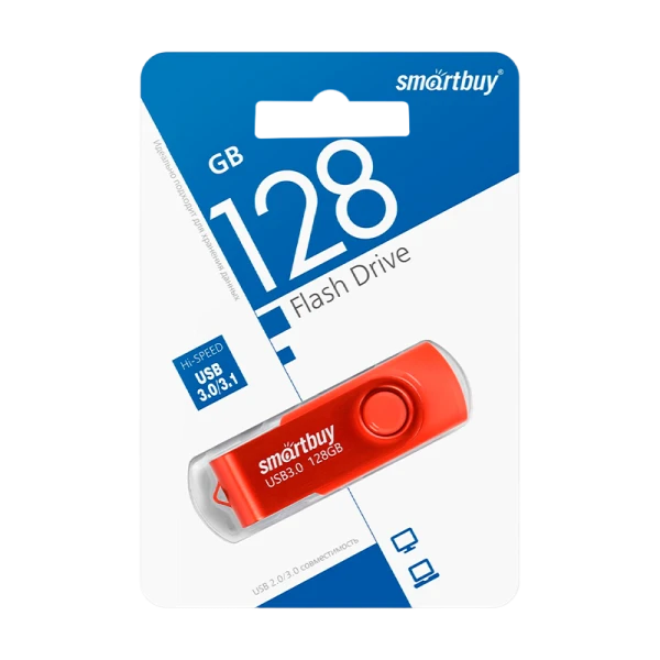Флеш-накопитель Smartbuy Twist 128GB USB3.0 пластик красный