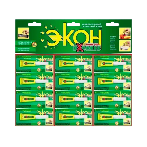 Супер-клей Экон EXPRESS 3г универсальный BL12 (12/288)