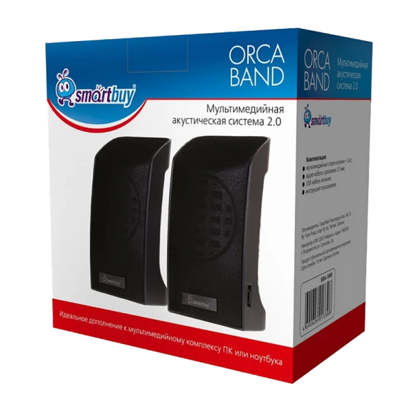 Колонки 2.0 Smartbuy Orca Band 6W USB+Jack 3.5мм черный (1/60)
