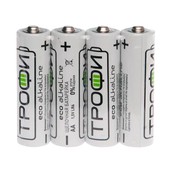 Батарейка Трофи Eco LR6 AA Shrink 4 Alkaline 1.5V (4/60/720/21600)