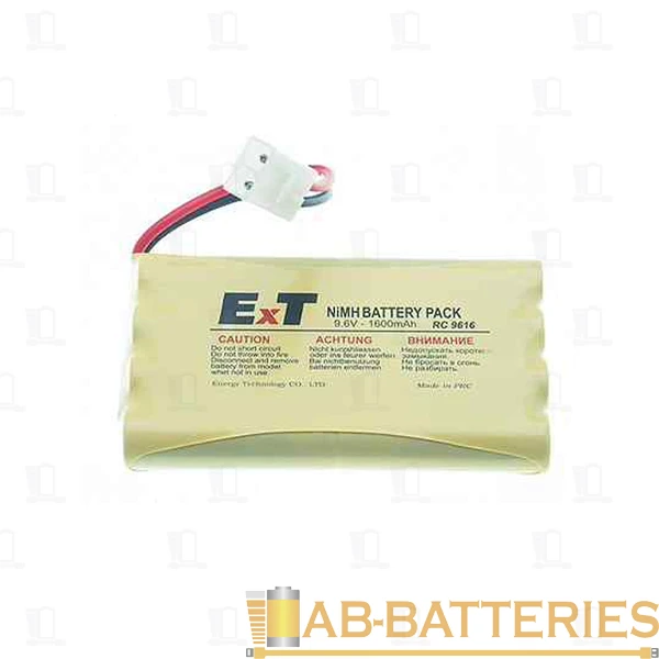 Аккумулятор ET RC-9616SM PK1 Чёрный, 9.6V, 1600mAh, Ni-Mh (1/75)
