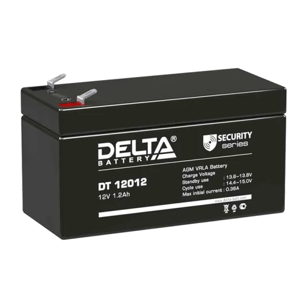 Аккумулятор свинцово-кислотный Delta DT 12012 12V 1.2Ah (1/20)