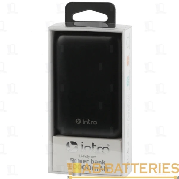 Внешний аккумулятор Intro PB1010 10000mAh 2.0A 2USB/Type-C черный (1/50)