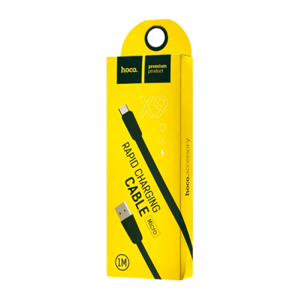 Кабель HOCO X9 USB (m)-microUSB (m) 1.0м 2.0A силикон черный (1/30/300)