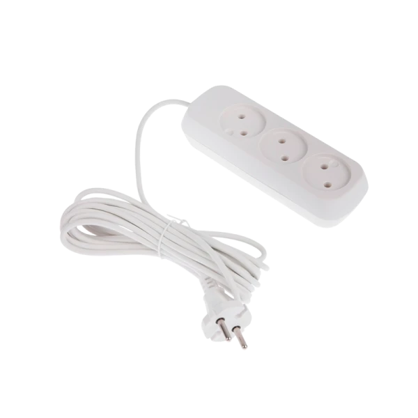 Удлинитель Старт S 3р.Б/З 10A 5.0м ПВС 2x0.75мм² белый (1/20)