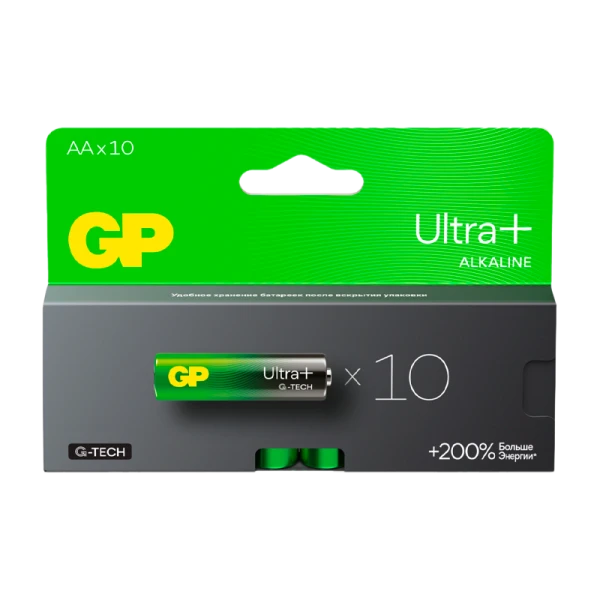 Батарейка GP ULTRA PLUS G-tech LR6 AA BL10 Alkaline 1.5V (10/100/600)