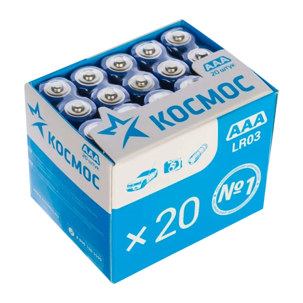 *Батарейка Космос LR03 AAA BOX20 Alkaline 1.5V (20/640) 
