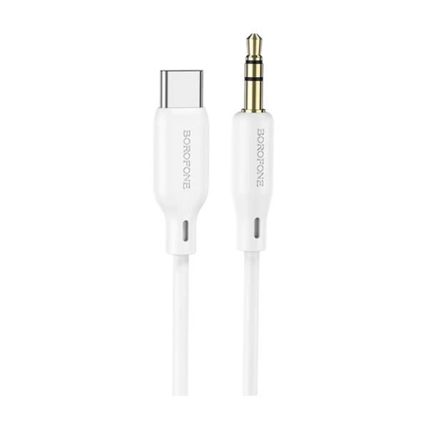 Кабель AUX Borofone BL18 Jack 3.5mm (m)-Type-C (m) 1.0м силикон белый (1/63/252)