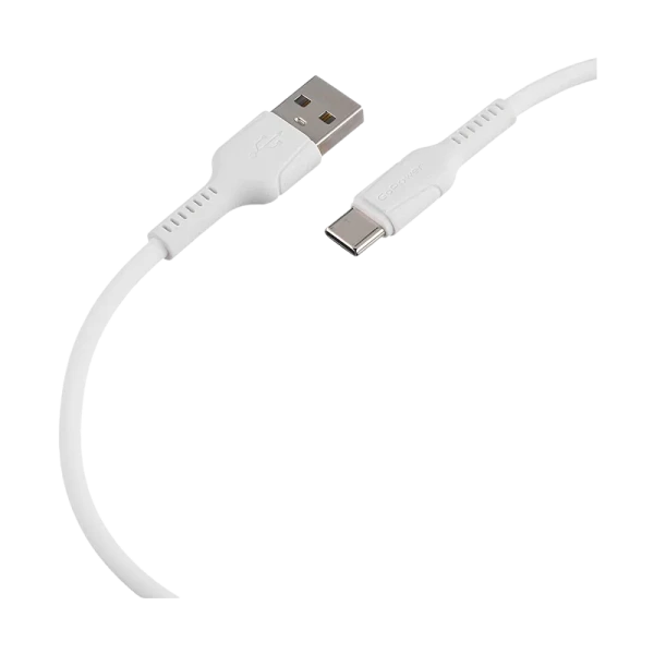 Кабель GoPower GP21T USB (m)-Type-C (m) 1.0м 3.0A 27W силикон белый (1/200/800)