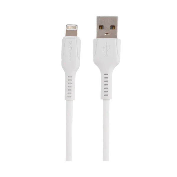 Кабель GoPower GP21L-2M USB (m)-Lightning (m) 2.0м 2.4A силикон белый (1/200/800)
