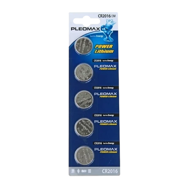 Батарейка Pleomax CR2016 BL5 Lithium 3V (5/100/2000/54000)