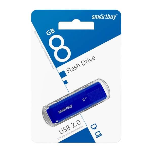 Флеш-накопитель Smartbuy Dock 8GB USB2.0 пластик синий