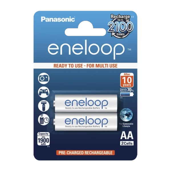 Аккумулятор предзаряженный RTU Panasonic HR6 AA BL2 NI-MH eneloop 1900mAh (2/16/192)