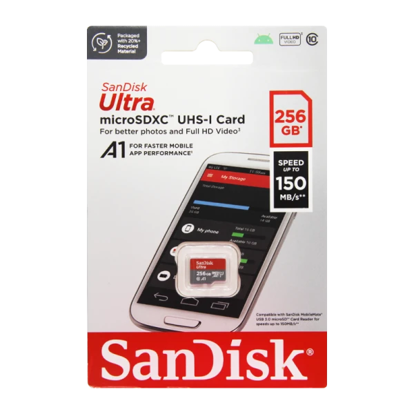 Карта памяти microSD SanDisk ULTRA 256GB Class10 A1 UHS-I (U1) 150 МБ/сек CN (Китай) без адаптера (1