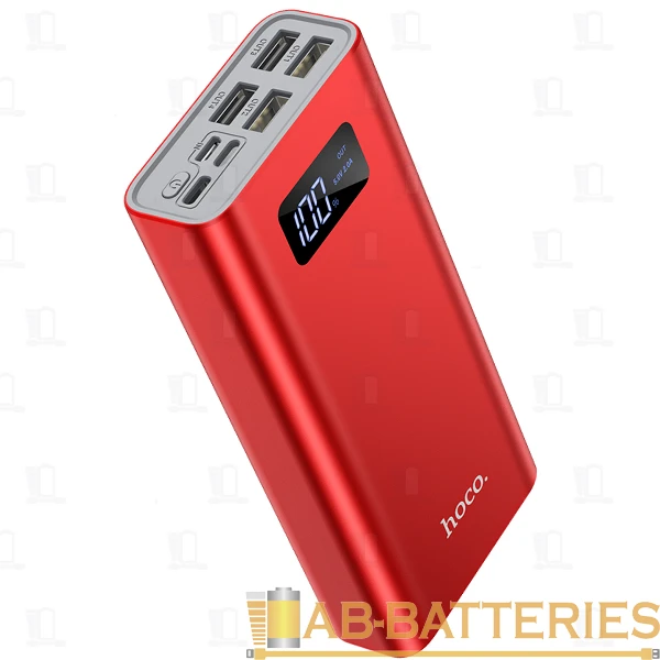 Внешний аккумулятор HOCO J46A 20000mAh 2.0A 4USB/Lightning/Type-C красный (1/28)