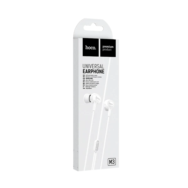 Наушники внутриканальные HOCO M3 с микр. белый (1/30/300)