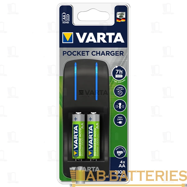 З/У для аккумуляторов Varta Pocket Charger (57642) AA/AAA 4 слота +4AA 2100mAh