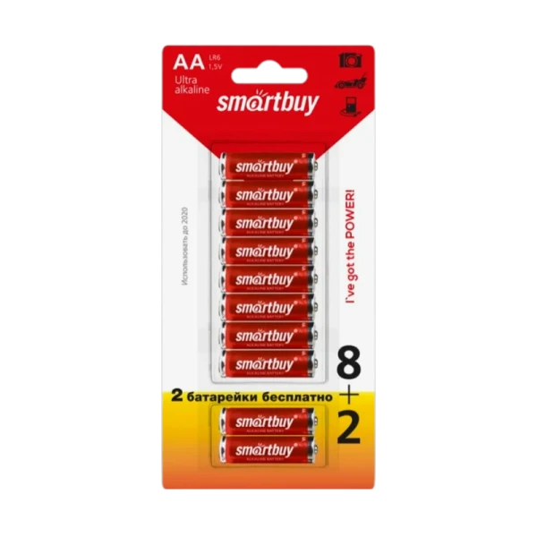 Батарейка Smartbuy LR6 AA BL10 Alkaline 1.5V (10/300)