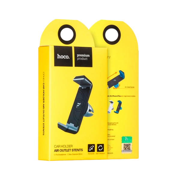 Держатель автомобильный HOCO CPH01 в воздуховод черный (1/268)