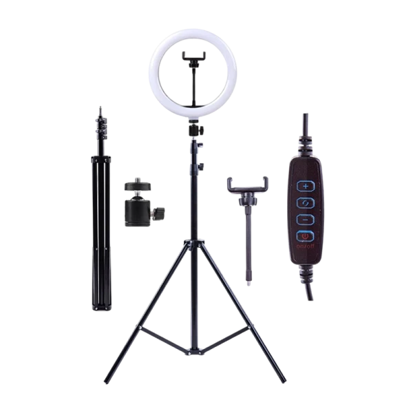 Светильник кольцевой Camelion KD-810F 10W 5V на основании держатель черный (1/6)