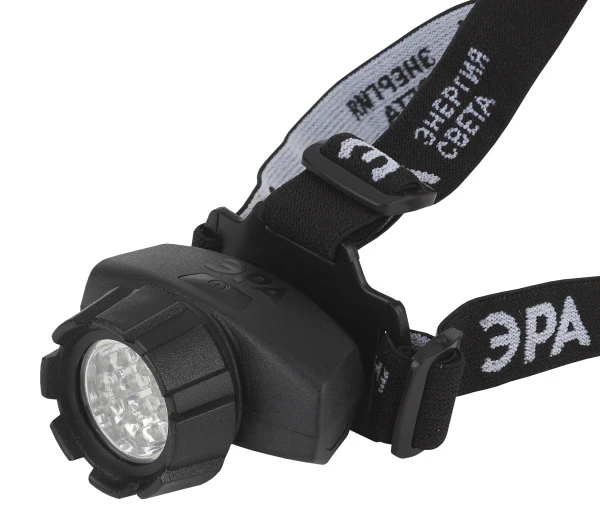 Фонарь налобный ЭРА GB-603 1.7W 14LED от батареек черный (1/10/60)