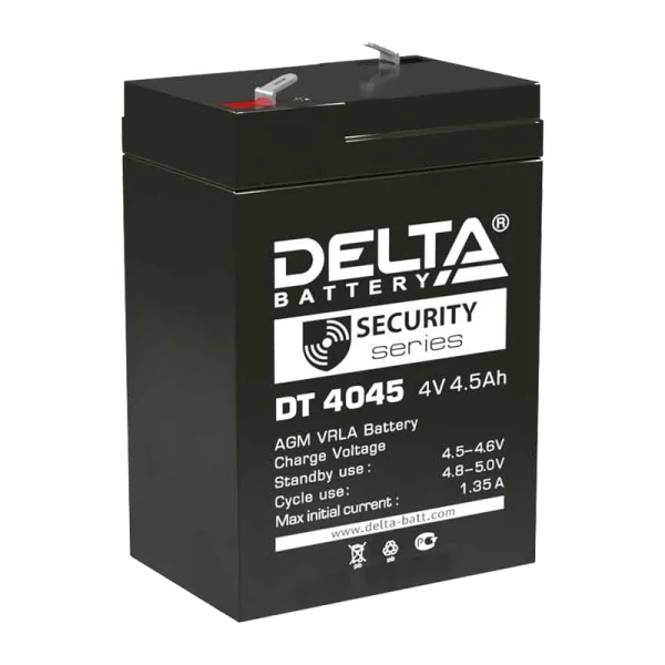 Аккумулятор свинцово-кислотный Delta DT 4045 4V 4.5Ah (1/20/720)