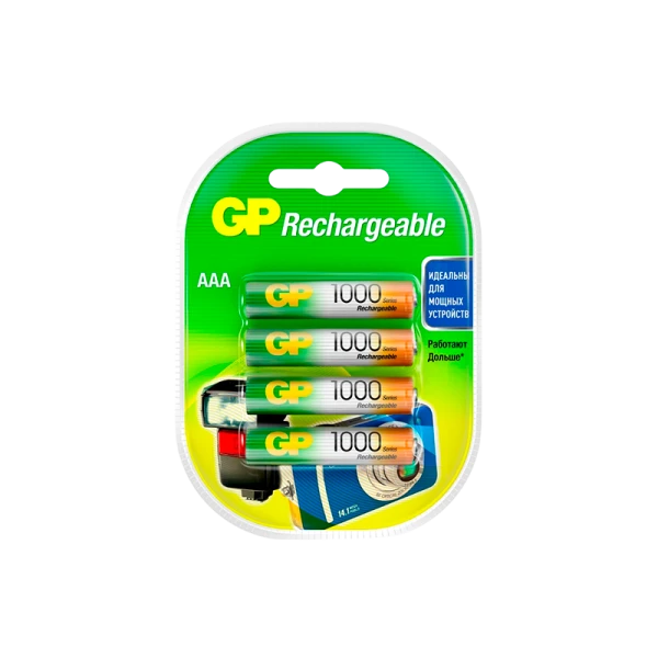 Аккумулятор бытовой GP HR03 AAA BL4 NI-MH 1000mAh в пластиковой упаковке (4/40/400)