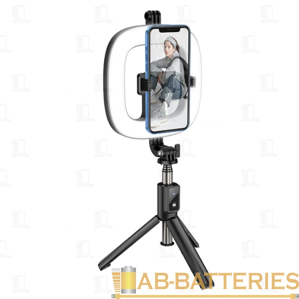 Светильник кольцевой HOCO LV03 Plus 48LED на основании держатель черный (1/20)