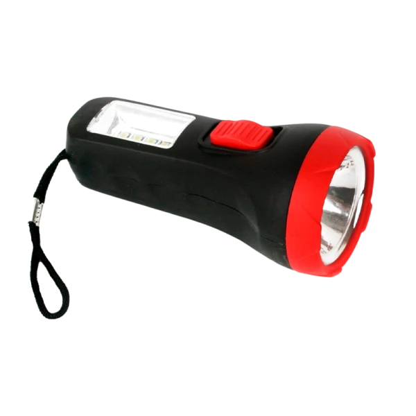 Фонарь туристический Ultraflash LED16014 1.5W 1+4SMD от аккумулятора IP20 черный красный (1/25/200)