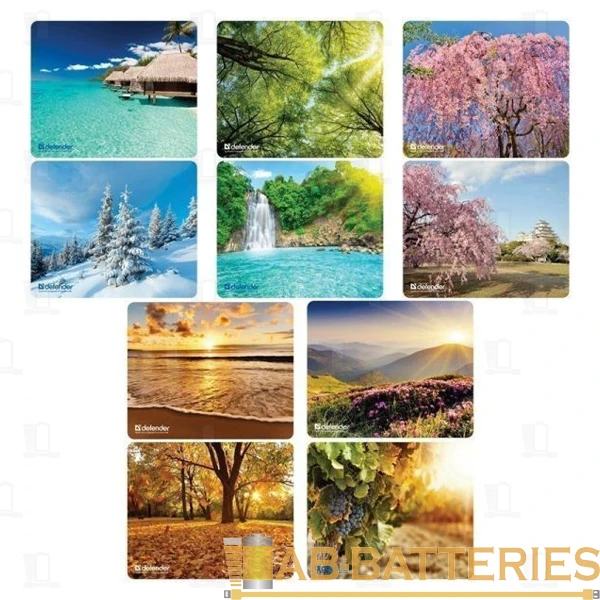 Коврик для мыши Defender Silk Pad Nature 230x190x1.6мм ассорти (1/20/200)