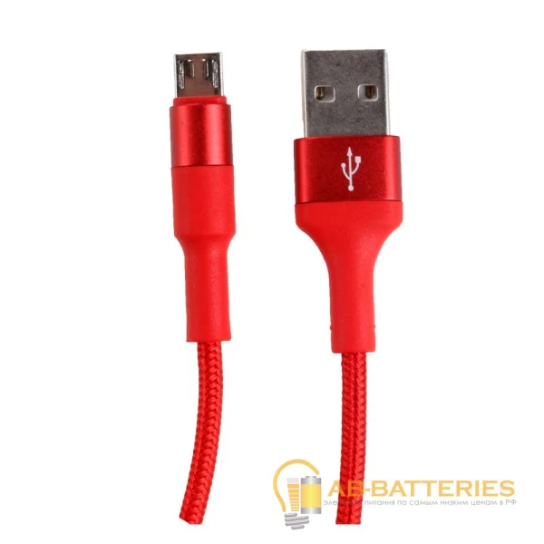 Кабель HOCO X26 USB (m)-microUSB (m) 1.0м 2.0A нейлон красный (1/30/300)