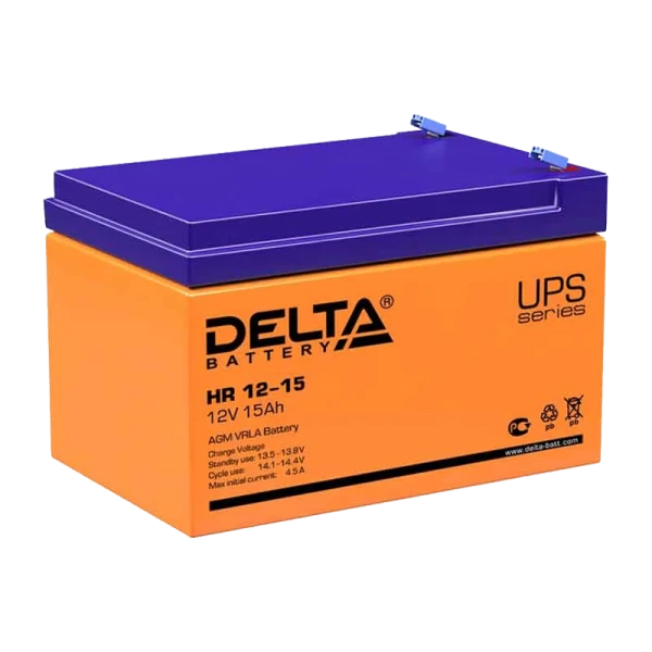 Аккумулятор свинцово-кислотный Delta HR 12-15 12V 15Ah
