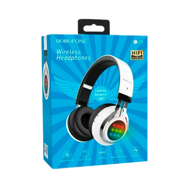 Наушники полноразмерные Borofone BO8 bluetooth 5.0 с микр. белый (1/12/36)