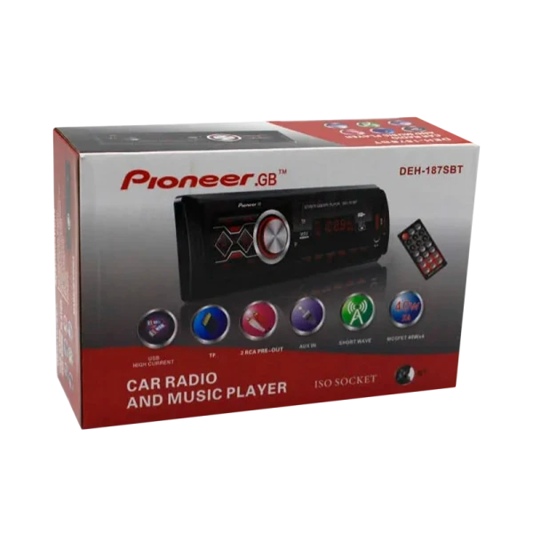 Автомагнитола Pioneeir "GB" DEH-187SBT, bluetooth, usb, aux, fm, пульт (1/20)