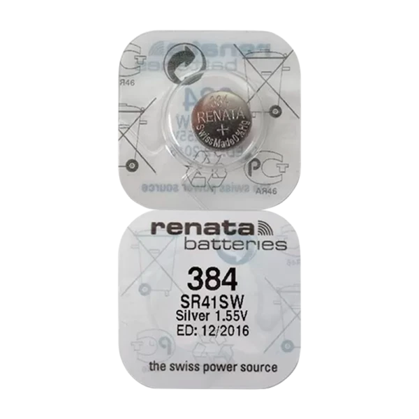 *Батарейка Renata 384 (SR41SW) Silver Oxide 1.55V (10/100) 